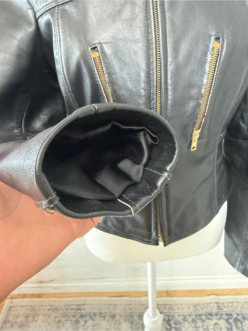 Vintage Surrey Leather Black Genuine Leather Racer Moto Jacket Canada - Picture 10 of 12